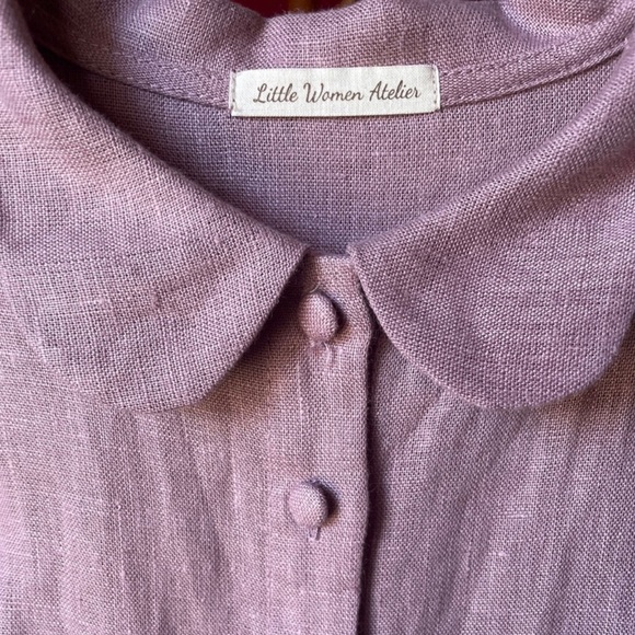 Little Women Atelier Beth Dress in Lilac Linen - Picture 4 of 6